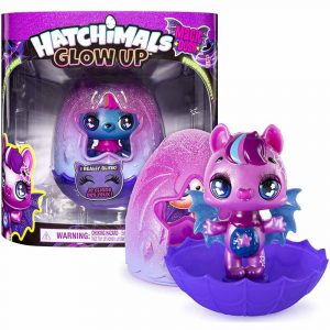 Hatchimals, Glow up, 3-inch Magic Dusk Collectible Figure with Glow-in-the-Dark Wings