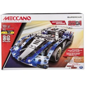 Meccano by Erector 25-Model Supercar Building Kit with LED Lights